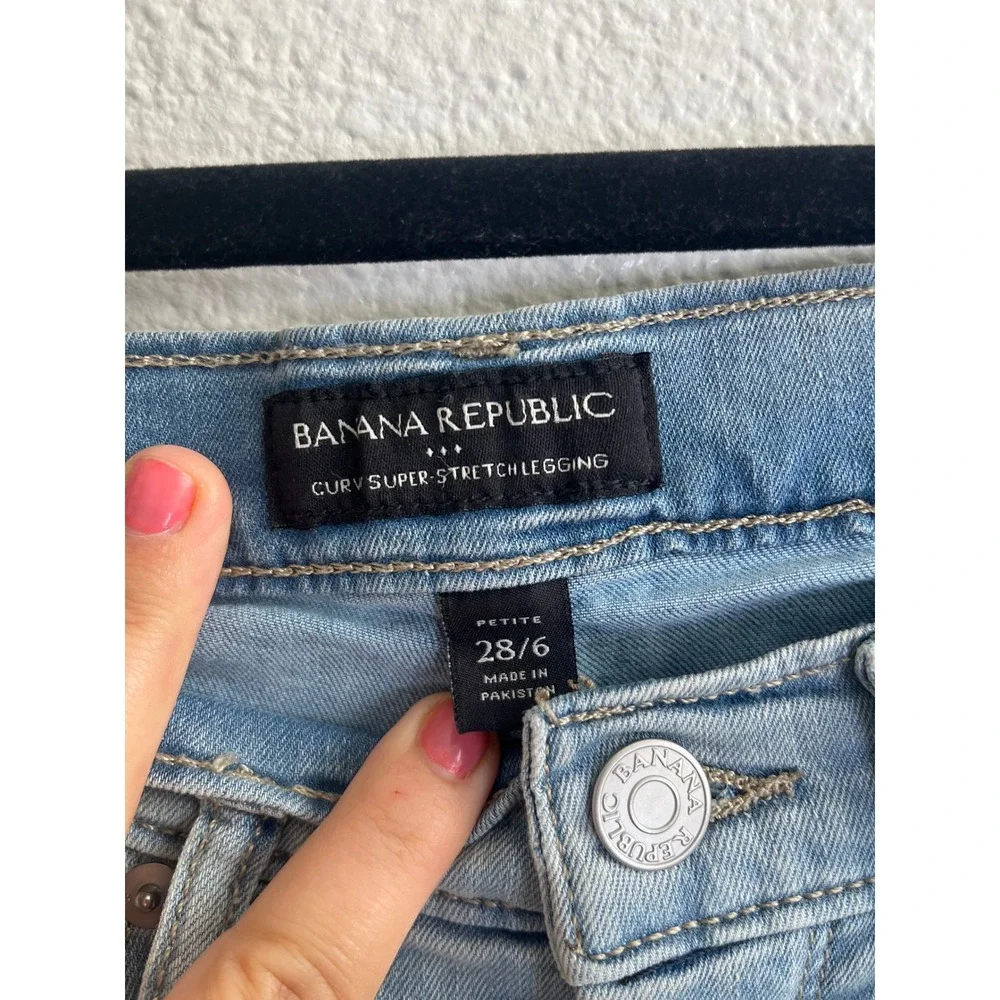 Banana Republic Curvy Super Stretch Legging Jeans Light Wash Blue Size 6 Petite - Picture 3 of 7